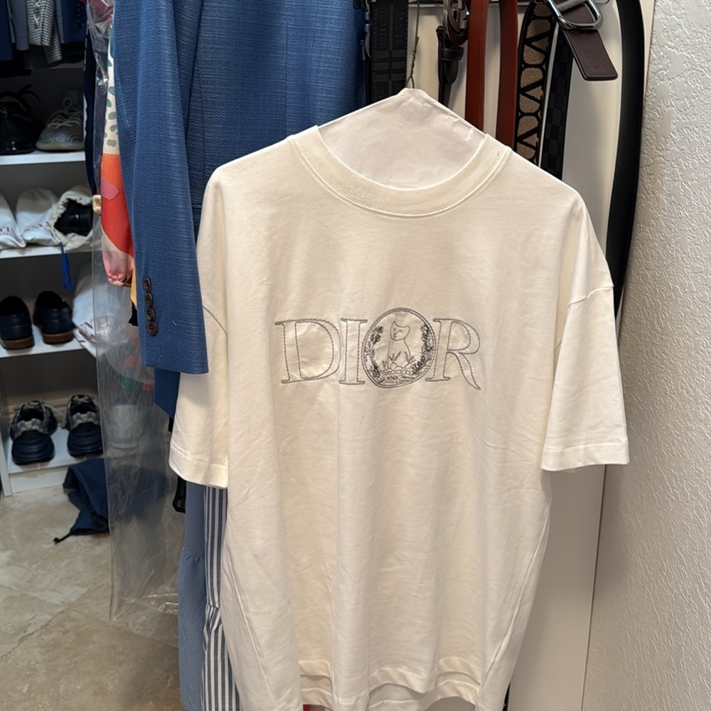 Dior Classic White Tee with Logo, Fits like a Large.